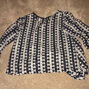 Zara blue and white sweater with open back